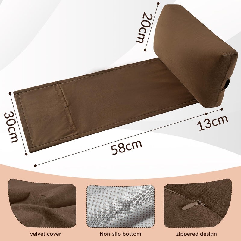 SofGlowly Head Recliner Pillow Adjustable Shredded Memory Foam Headrest Pillows for Recliner Chairs,Non-Slip Velvet Cushion for Pain Relief Neck Support Pillow for Travel Home Sofa Armchair with Zipper Cover - Image 3